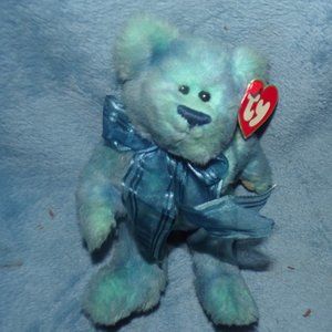 Ty Azure bear beanie baby with tag